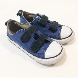 Toddler Size 10 Converse Blue/Black Velcro Sneakers